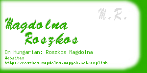 magdolna roszkos business card